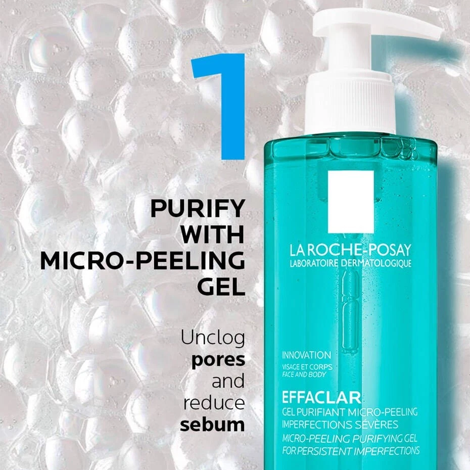 la roche posay effaclar micro peeling purifying gel face & body wash 400ml la roche posay effaclar micro peeling purifying gel face & body wash 400ml