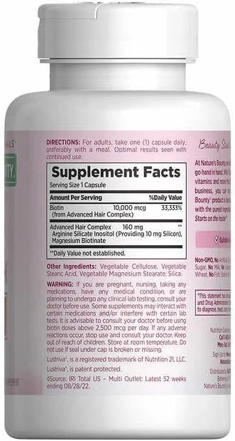 nature's bounty hair growth supplement, 1 per day, 90 capsules nature's bounty hair growth supplement, 1 per day, 90 capsules
