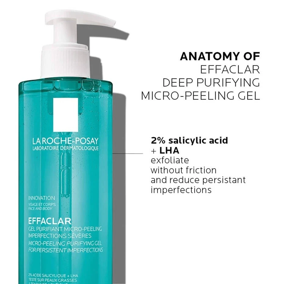la roche posay effaclar micro peeling purifying gel face & body wash 400ml la roche posay effaclar micro peeling purifying gel face & body wash 400ml